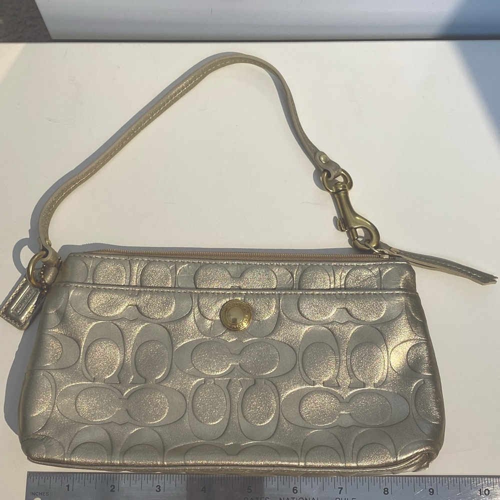 Coach Gold Wristlet Bag